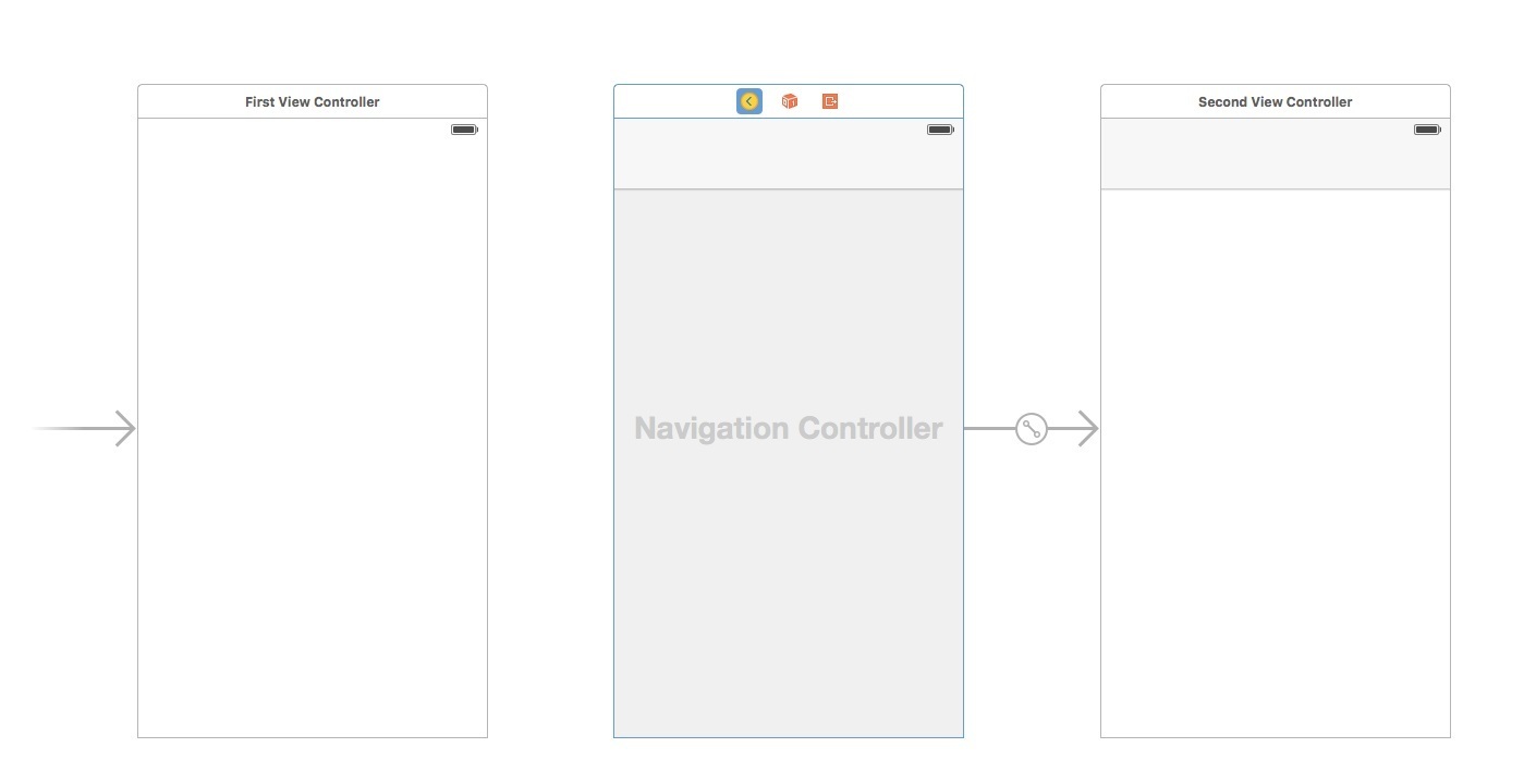 Swift] Storyboard で NavigationController を間に挟んだ画面遷移